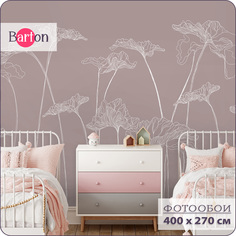 Фотообои флизелиновые 3d Bartonwall Цветы F01604-R 400х270 см