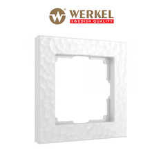 Рамка для розетки / выключателя на 1 пост Werkel W0012401 Hammer белый пластик