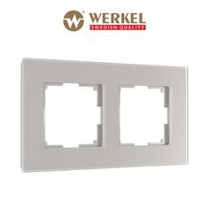 Рамка для розетки/выключателя на 2 поста Werkel Senso W0023117 дымчатый soft-touch