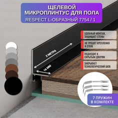 Микроплинтус RESPECT L-образный черный матовый