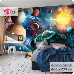 Фотообои флизелиновые 3d Bartonwall Детские Космос K24404 400х270 см
