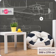 Фотообои на стену флизелиновые 3d Bartonwall Детские Самолет Чертеж 300х270 см K27303