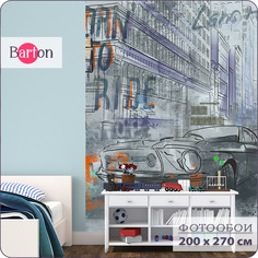 Фотообои на стену флизелиновые 3d Bartonwall Город Машина 200х270 см K30802-C