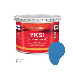 Краска-консилер с эффектом бархата YKSI, ультраматовая, цвет RAL5012 , 2,7л Finntella