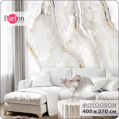 Фотообои флизелиновые 3d Bartonwall Белый мрамор 400х270 см M05204