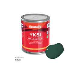 Краска-консилер с эффектом бархата YKSI, ультраматовая, цвет RAL6028 , 0,9л Finntella
