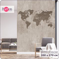 Фотообои флизелиновые 3d Bartonwall Карта Мира 200х270 см M21602-BR