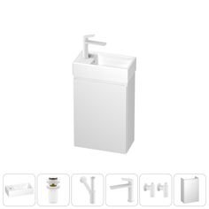 Подвесная тумба с раковиной для ванной и туалета Wellsee WC Area 202010506 в наборе 6 в 1