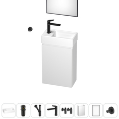 Подвесная тумба с раковиной для ванной и туалета Wellsee WC Area 202010512 в наборе 8 в 1