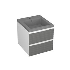Тумба Bau Stil Loft grey brushed, раковина BAU Stil 40, серый металлик Bauedge