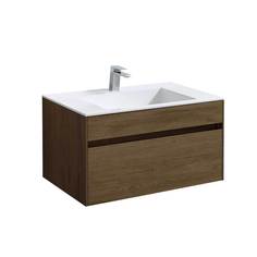 Тумба Vincea Chiara 800 подвесная, 1 выкатной ящик soft-close, T.Oak с умывальником VCB-13