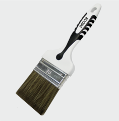 Кисть плоская "Black White для лака" 35х15мм, темная щетина, 2К ручка Decor