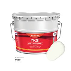 Краска-консилер с эффектом бархата YKSI, ультраматовая, цвет RAL9010 , 9л Finntella