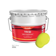 Краска-консилер с эффектом бархата YKSI, ультраматовая, цвет RAL1016 , 9л Finntella