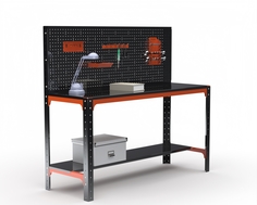 Стол металлический Metalex серия KIT 750х1000х500 + перфопанель с комплектом аксессуаров)