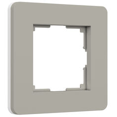 Рамка для розетки и выключателя на 1 пост Werkel Split W0013067 soft-touch дымчатый/белый