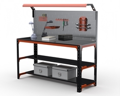 Стол металлический Metalex 201298 KIT 750х1300х500 2 полки + перфопанель с освещением