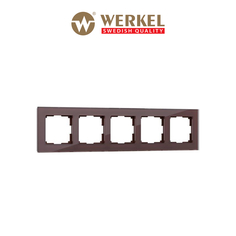 Рамка для розетки / выключателя на 5 постов Werkel WL01-Frame-05 Favorit мокко стекло