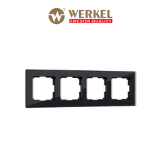 Рамка для розетки / выключателя на 4 поста Werkel W0041108 Favorit черный стекло