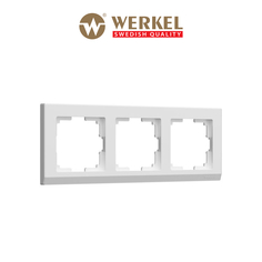 Рамка для розетки / выключателя на 3 поста Werkel W0031801 Stark белый пластик