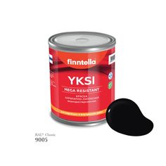Краска-консилер с эффектом бархата YKSI, ультраматовая, цвет RAL9005 , 0,9л Finntella