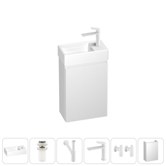 Подвесная тумба с раковиной для ванной и туалета Wellsee WC Area 202010474 в наборе 6 в 1