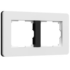 Рамка для розетки и выключателя на 2 поста Werkel Split W0023068 soft-touch белый/черный