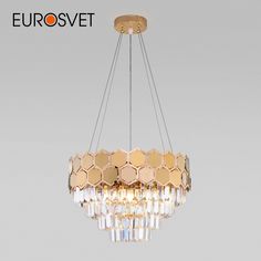 Умная подвесная люстра Eurosvet 10124/5 Ariana золото/прозрачный хрусталь Е14 Minimir Home