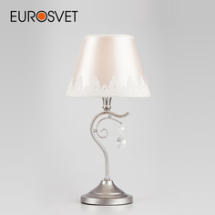 Настольная лампа с тканевым абажуром Eurosvet Incanto 01022/1 Е14 серебро