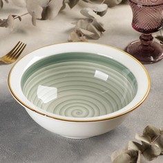 Салатник керамический "Крафт", 1,4 л, 23?8 см, цвет темно-зеленый No Brand