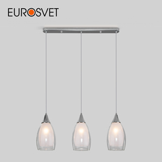 Подвесная люстра на 3 стеклянных плафона Eurosvet Cosmic50285/3 Е14 хром