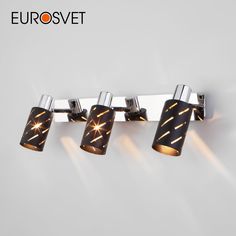 Спот настенный с выключателем на 3 плафона Eurosvet Fente 20090/3 Е14 черный/хром