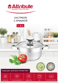 Кастрюля из нержавеющей стали для плиты ATTRIBUTE CLASSIC 1,4 л