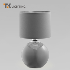 Настольная лампа с тканевым абажуром TK Lighting Palla 5087 E27 серый