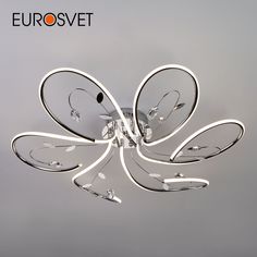 Потолочная светодиодная люстра с хрусталем Eurosvet Venzel 90082/6 90W 4200К хром