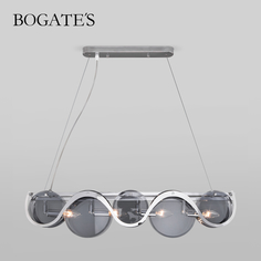 Умная подвесная люстра Bogates Galicia 353/4 хром дымчатое стекло E14 Minimir Home