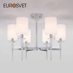 Потолочная люстра на шесть абажуров Eurosvet Brielle 60132/6 Е14 хром