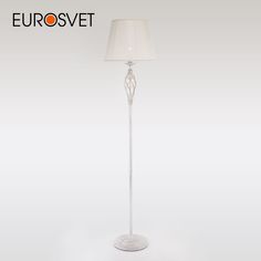 Торшер напольный с тканевым абажуром Eurosvet Selesta 01003/1 Е14 белый с золотом