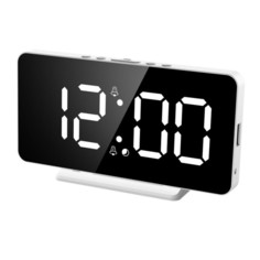 Часы электронные с будильником, календарем, термометром 15.1х1.3х7.5 см No Brand
