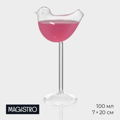 Бокал стеклянный Magistro «Синичка», 100 мл, 7х20 см