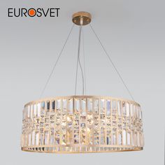 Умная подвесная люстра с хрусталем Eurosvet Lory 10125/8 золото/прозрачный Minimir Home