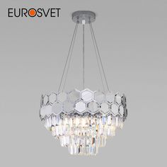 Умная подвесная люстра Eurosvet 10124/5 Ariana хром/прозрачный хрусталь Е14 Minimir Home