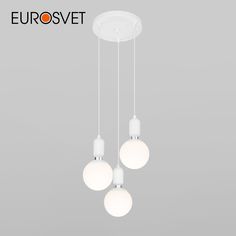 Подвесная люстра на 3 стеклянных плафона Eurosvet Bubble 50151/3 Е27 белый