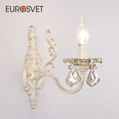 Бра настенное с тонированным хрусталем Eurosvet Elisha 3281/1 Е14 белый с золотом