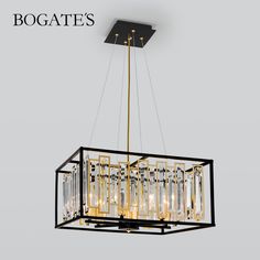 Подвесная люстра Bogates Cella 377/6 черный золото с прозрачным хрусталем Strotskis E14