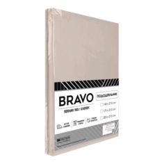 Простыня Bravo 220 х 215 см поплин бежевая
