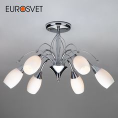 Потолочная люстра на 6 стеклянных плафонов Eurosvet Ginevra 22080/6 Е14 хром