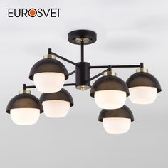 Потолочная люстра на 6 плафонов Eurosvet Nocciola 70106/6 Е27 черный