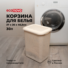 Корзина для белья Econova 30 л, 37x26x46,5 см, бежевый Эконова
