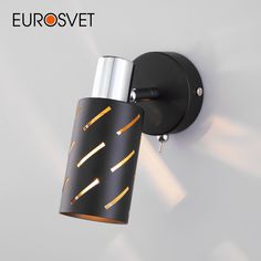 Спот настенный с выключателем на корпусе Eurosvet Fente 20090/1 Е14 черный/хром